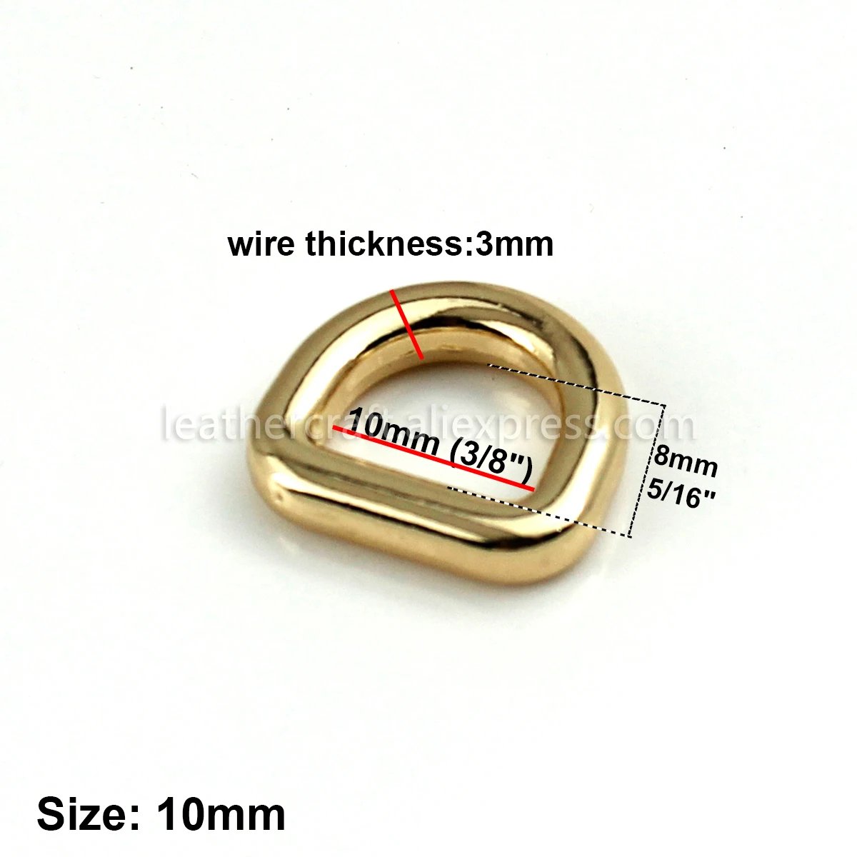 2pcs Metal Mold Cast D-ring Buckle Loops for Webbing Leather Craft Bag Strap Belt Buckle Garment DIY Accessory 10/13/16/19/24mm