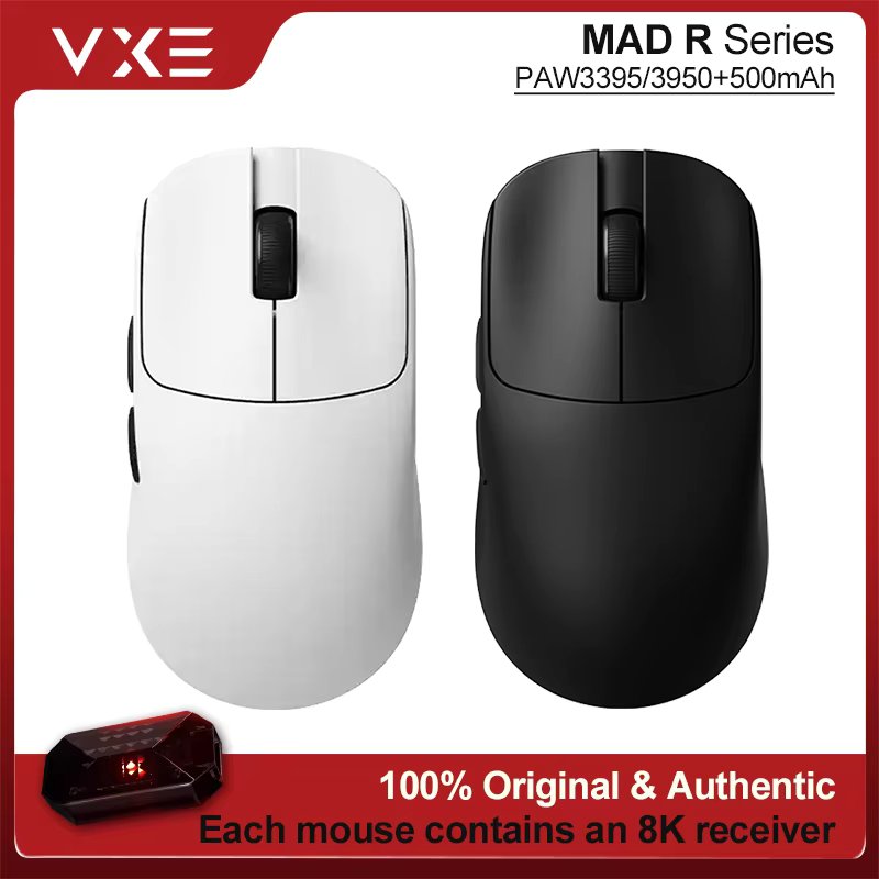 VGN VXE MAD R/R MAJOR  Ultra-lightweight E-sports Gaming Mouse Wireless Dual-Mode PAW3395/3950 Ergonomic Mice Standard 8K
