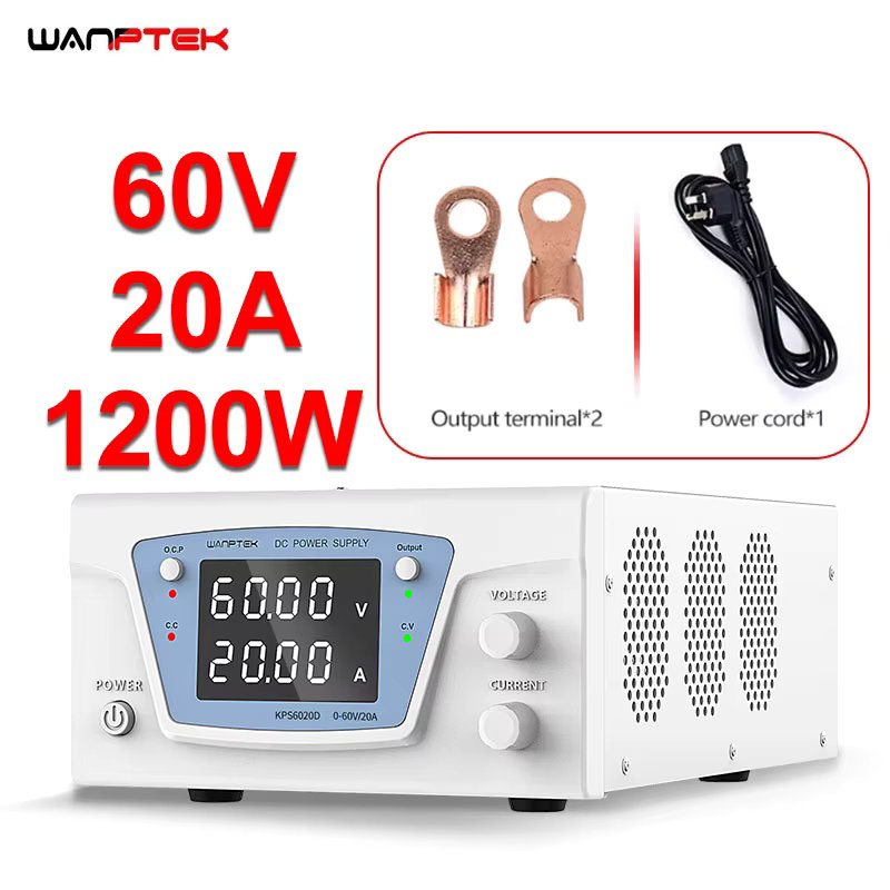 Wanptek Lab DC Power Supply Adjustable 60V 10A High Power Regulated Switching Laboratory Bench Power Supply 60V 20A