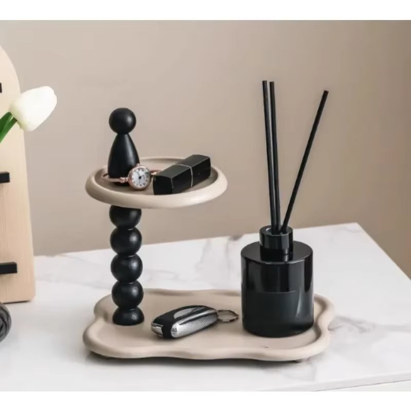 Retro Home cremated Aromatherapy perfume tray storage rack, entrance storage ornaments, key clock bedroom