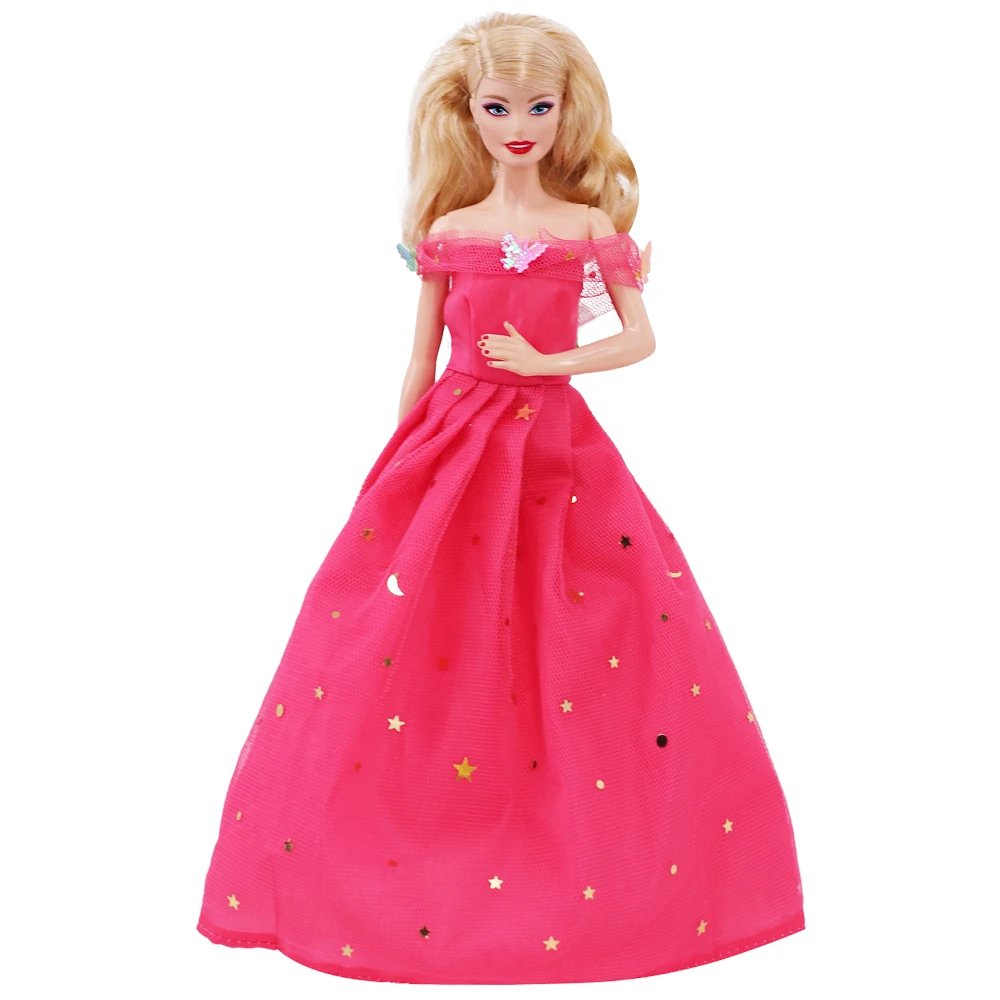 2023Princess Dress Barbies Fashion Evening Dress+Formal Hat Handmade Doll Clothes Suit For 30cm Doll Accessories Diy Girl's Gift