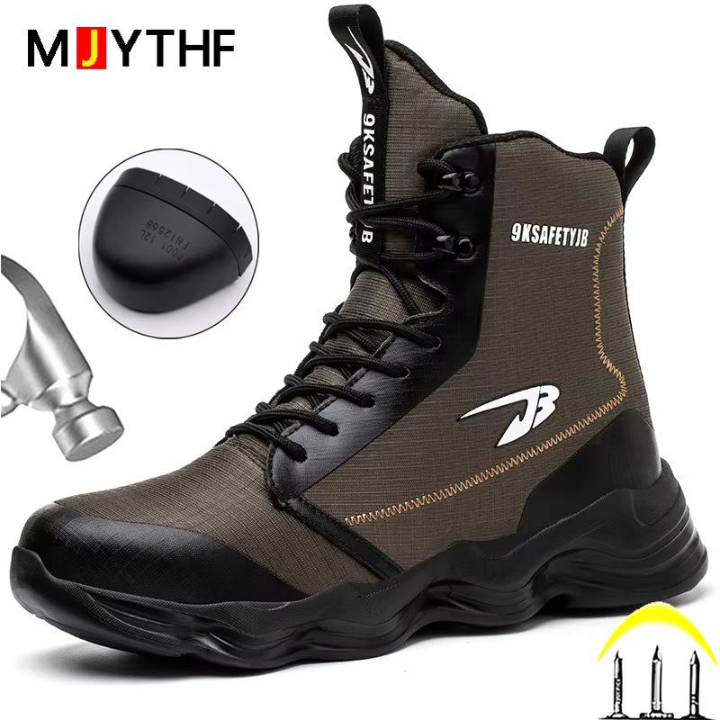 2025 New Safety Shoes Men Boots High Top Work Sneakers Steel Toe Cap Anti-smash Puncture-Proof work Boots Indestructible Shoes