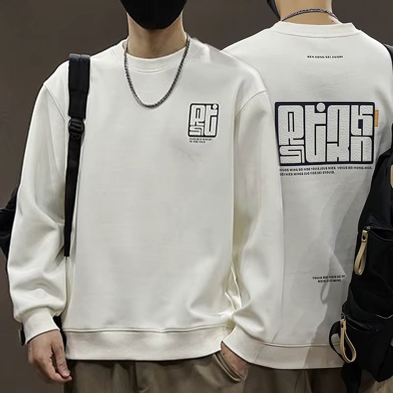 Trend-in men's man-to-man front-back print sweatshirt hip emotional autumn and winter casual T-shirt TS3242