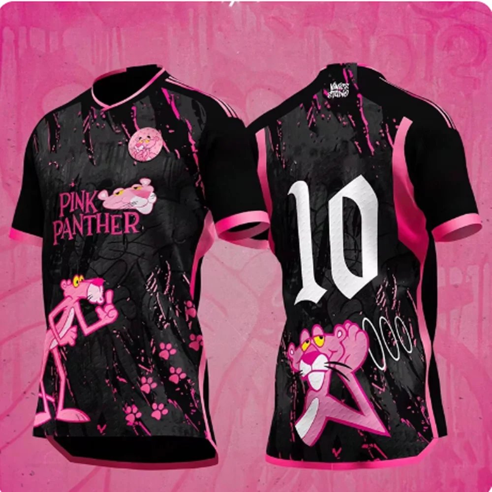 2024 New Arrival Pink Panther T-shirt No.10 Football Fan Special Commemorative Edition Jersey Men/Boy Football Sports Jersey