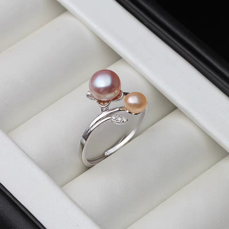 Black Natural Freshwater 925 Sterling Silver Ladies Finger Wedding Rings Jewelry Wholesale Drop Shipping Women Ring Cheap