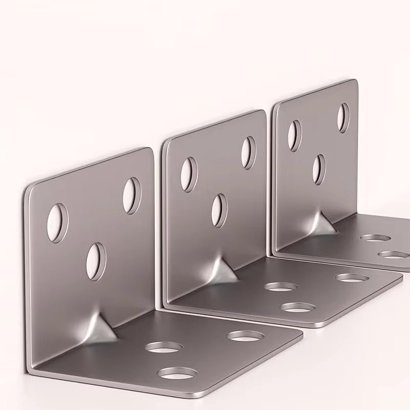 20pcs Stainless Steel L-Shaped Corner Code 90 Degree Laminated Furniture Plate Hardware Right Angle Bracket Cabinets Small