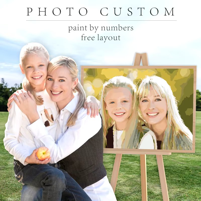 24/36 Color Personalised Paint By Numbers Photo Custom DIY Oil Painting By Number Picture Canvas Portrait Family Children Photo