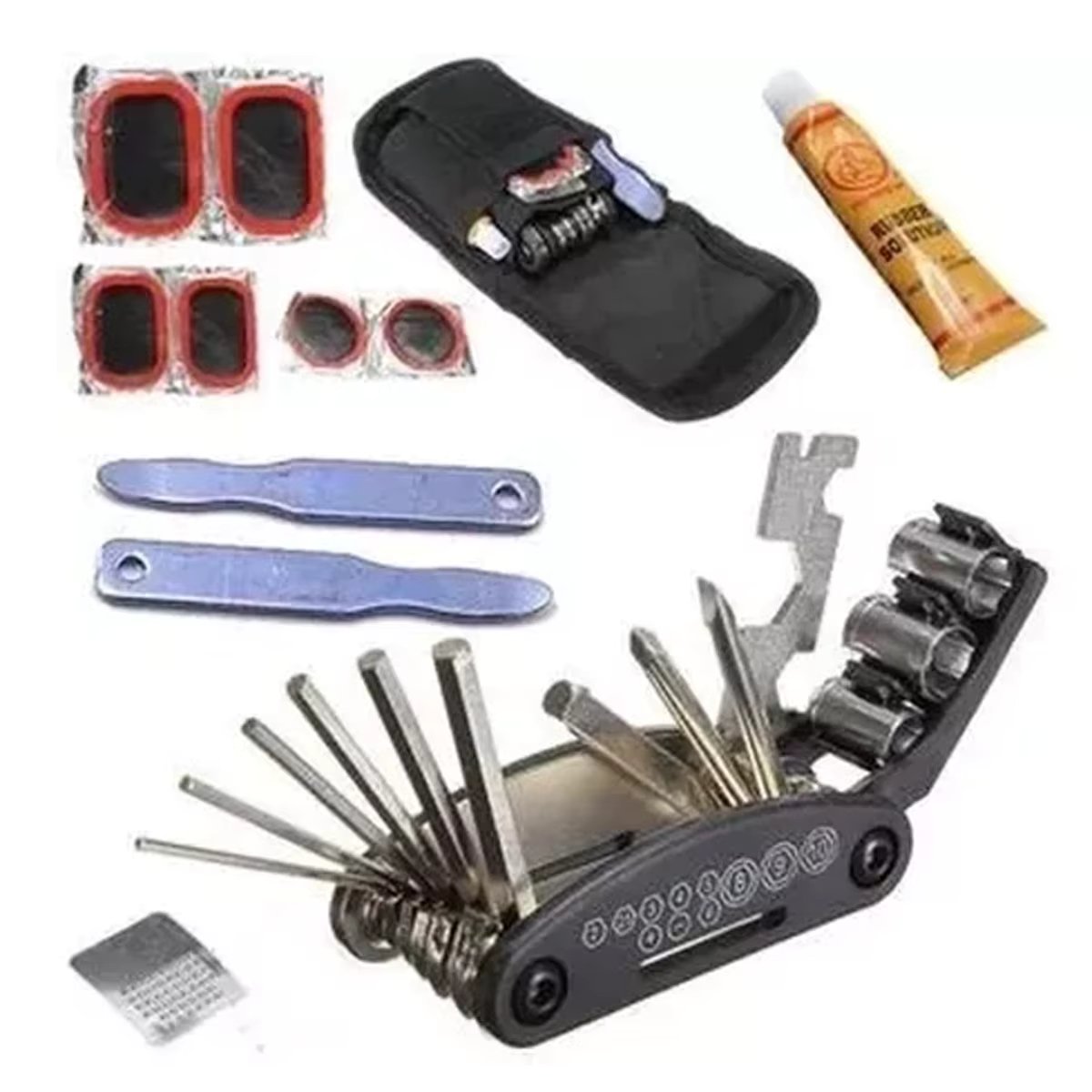 Kit Ferramenta Bike Bicicleta Reparo Remendo Chaves Pneu Corrente D280