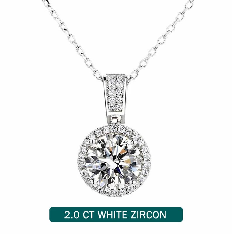 Knobspin 925 Sterling Silver Necklace For Women Real Moissanite Diamonds Pendant With GRA Certificate Neck Chain Fine Jewelry
