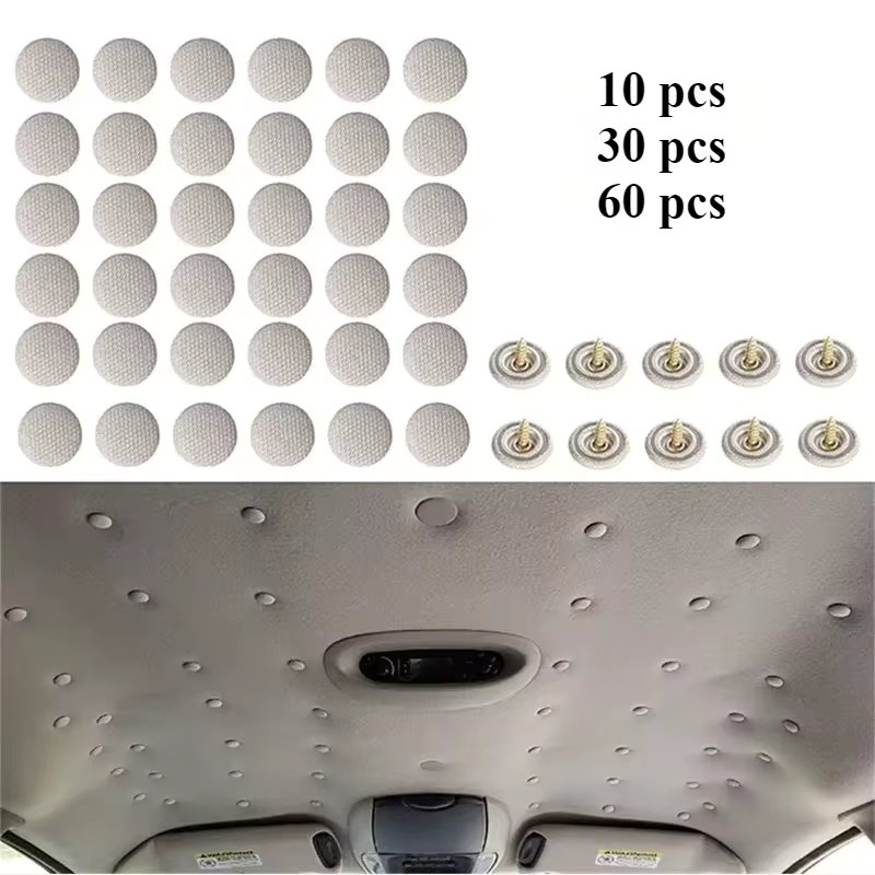 10/30/60Pcs Car Interior Roof Buckles Headliner Ceiling Cloth Fixing Screw Care Fabric Buckle Rivets Retainer Cap Repair Tools