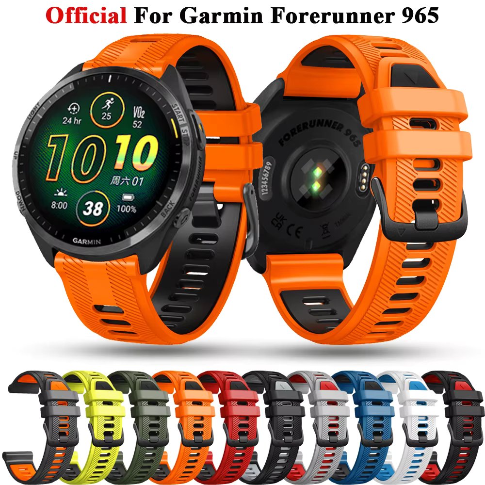 Official Watch Band Strap For Garmin Forerunner 965 955 935 945 935 745 255 Silicone Bracelet 22mm Smartwatch Easyfit Wristbands