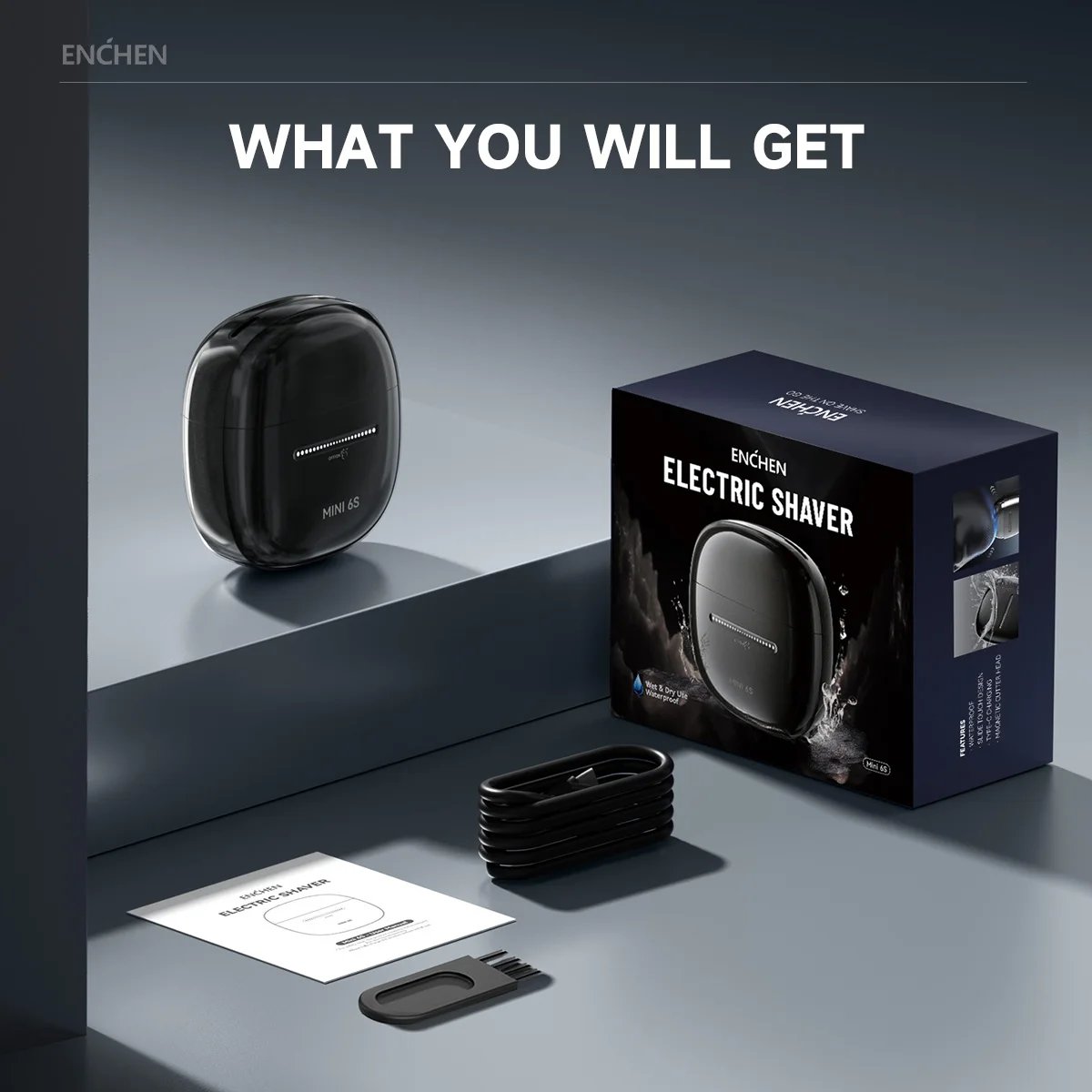 ENCHEN Men's Shaver Mini Razor Beard Trimmer Pocket Slide Touch Switch Portable Waterproof Shaving Machine for Men - Mini 6S