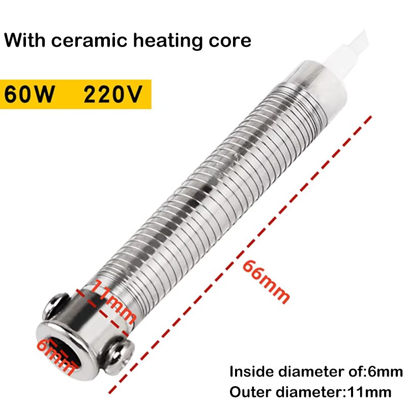 New 220V 30/40/60W Universal Electric Soldering Iron Core Heating Element Replacement Welding Tool Mica Externally Heating Core