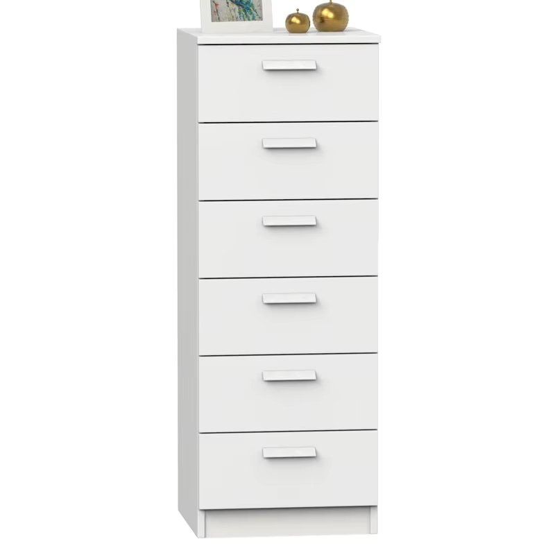 Sinfonier 6 drawers Teb youth bedroom double bedroom modern white 110x40x40 cm (white)