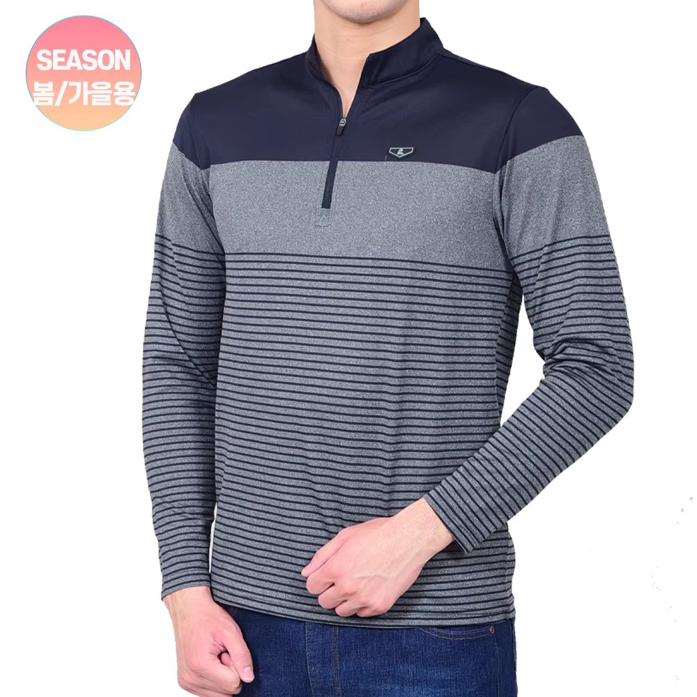 Working Man Spring and Autumn Season Daily PK Long-sleeved House-Up T-Shirt A241