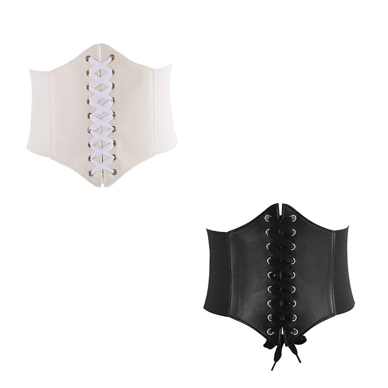 2PCS/SET Women's Corset Body Shapewear Sexy Wide Leather Belt High Waist Slimming Corsets Cummerbunds Strap Women Bustiers