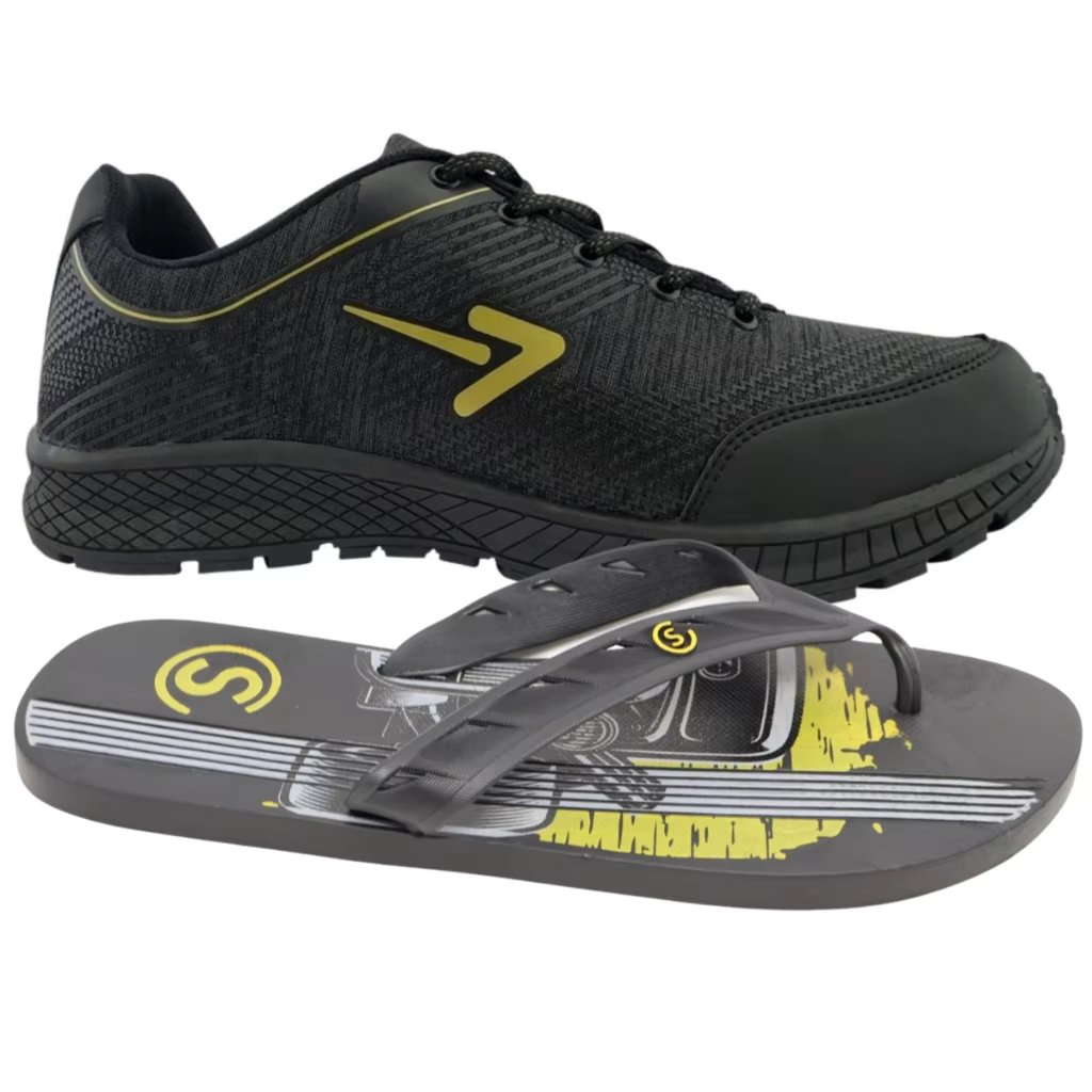 Slipper Kit Male and Tennis Box 200 Sport Versatil Lightweight Ergonomic Modern Soft Comfortable Style Anti-slip