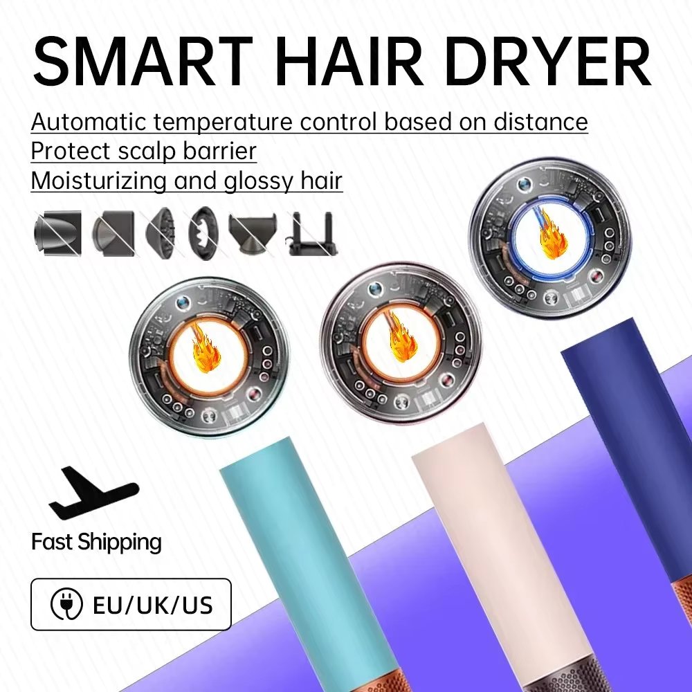 New Professional Leafless Hair Dryer Powerful Strong Wind Hair Styler Negative Ion Fast Drying Styling Tools Hair Care Barber