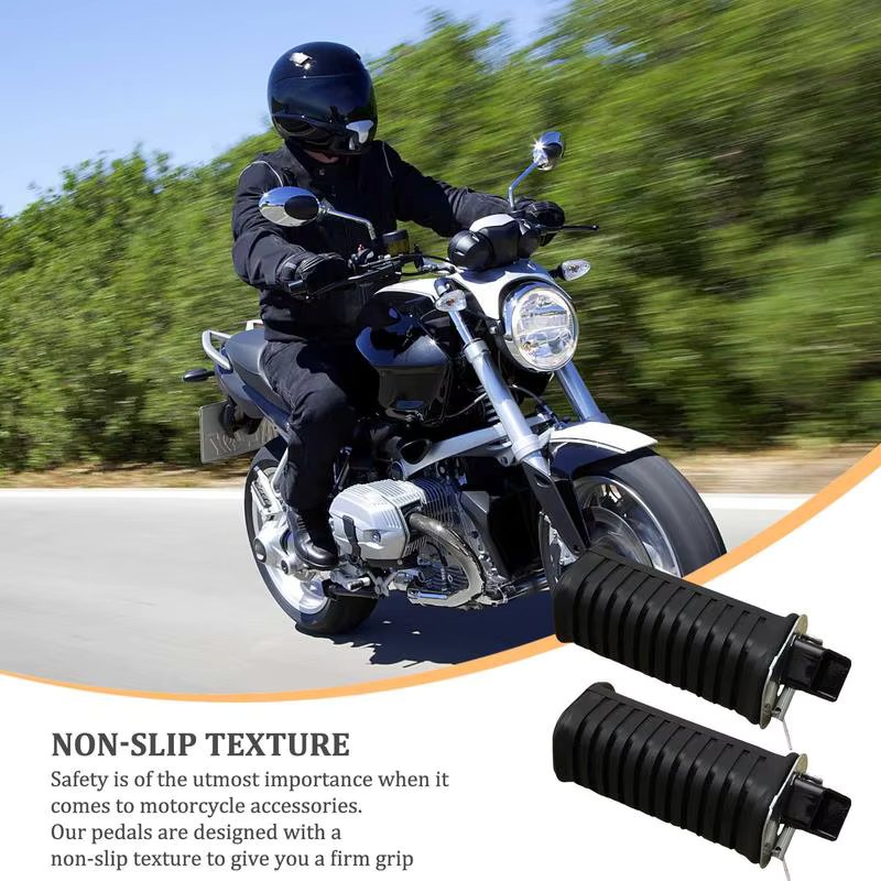 Motorcycle Rear Footrest 1 Pair Sturdy Metal Rubber Motorcycle Rear Pedals Anti Slip Multifunctional Pedal Bracket Rest