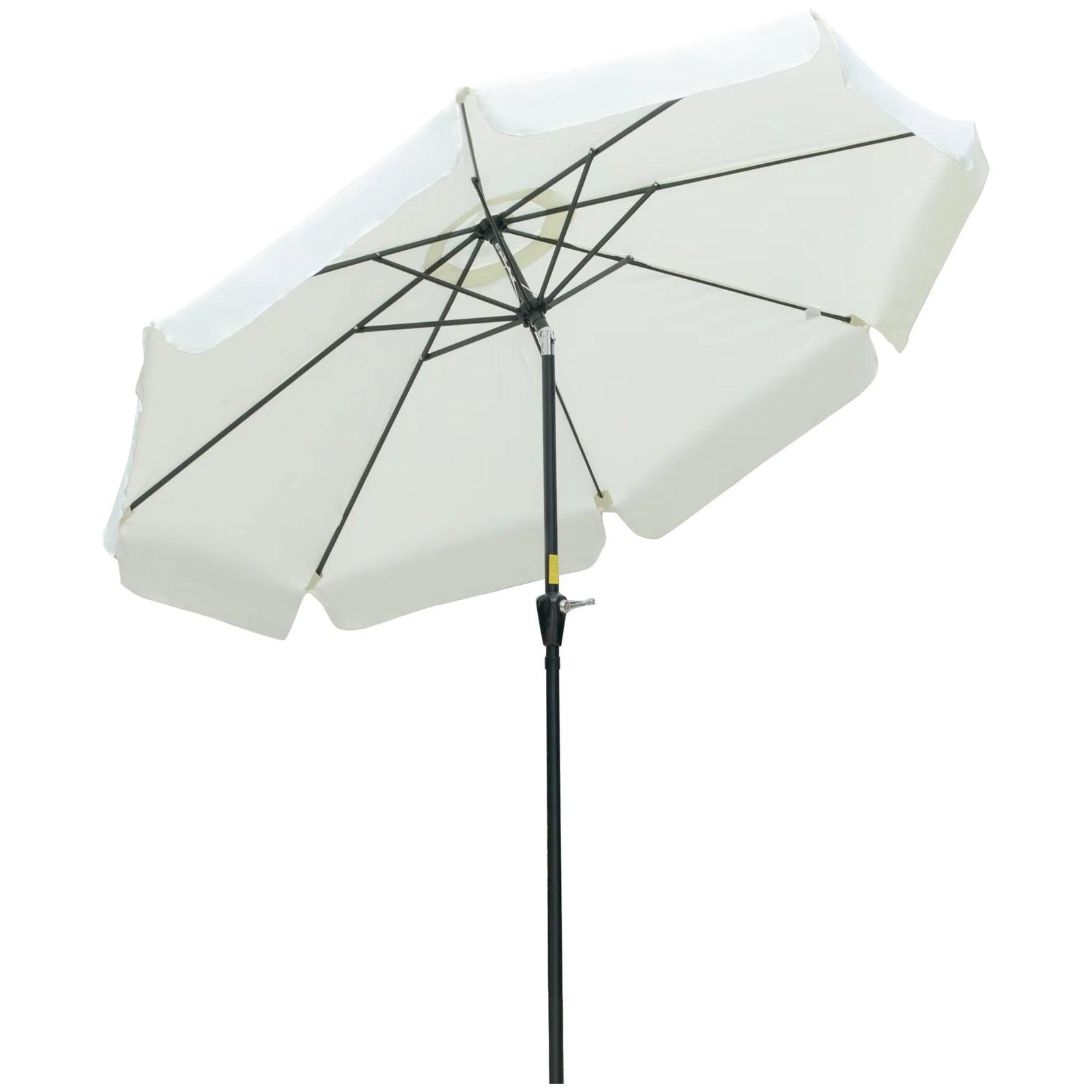 Outsunny Sombrilla de Jardín Ø266x250 cm Protección UV50+ Parasol de Aluminio Inclinable Beige