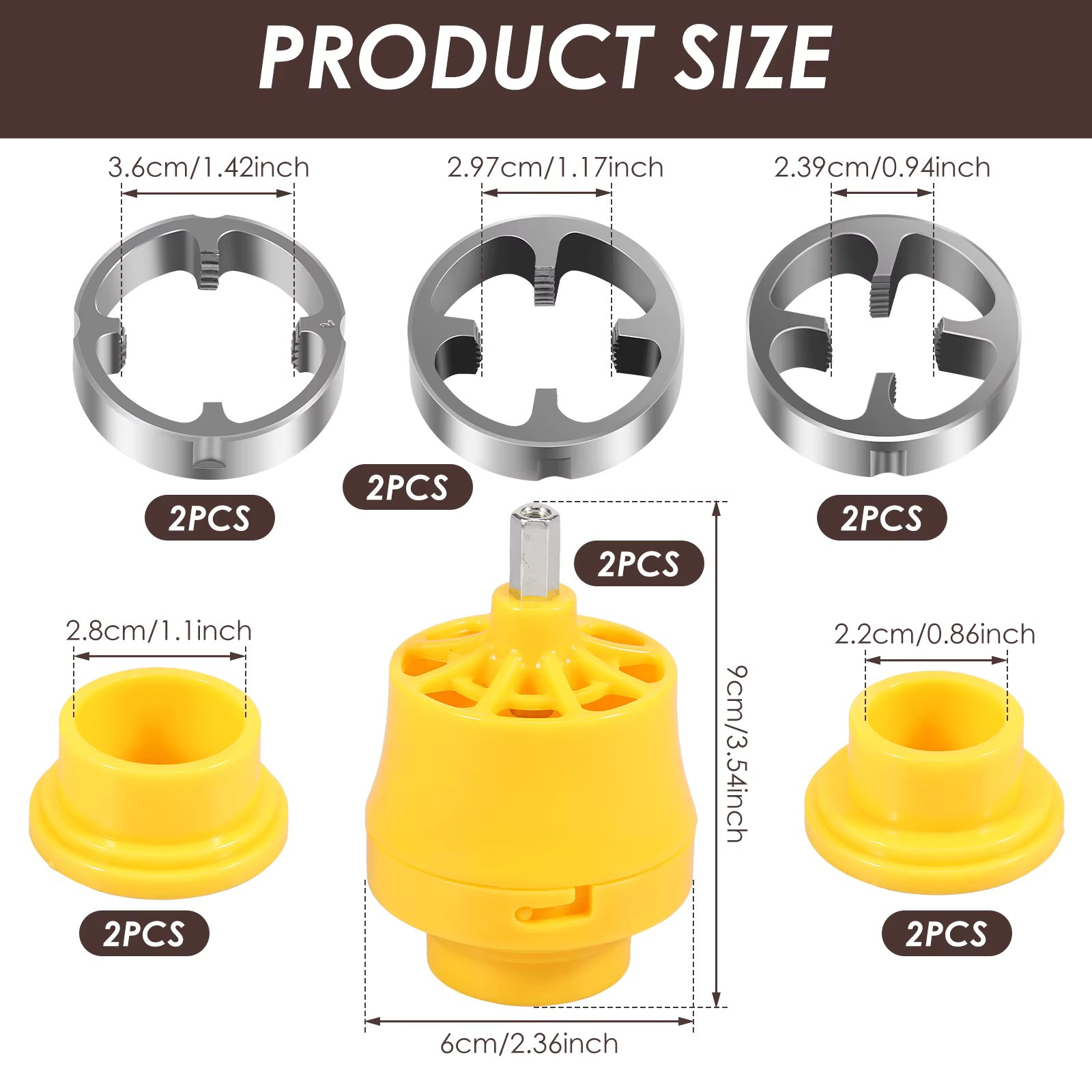6/12Pcs PVC Thread Maker Tool for Electric Drill Pipe Threader Kit with 1/2 Inch 3/4 Inch 1 Inch Dies Pipe Threader Plumbing