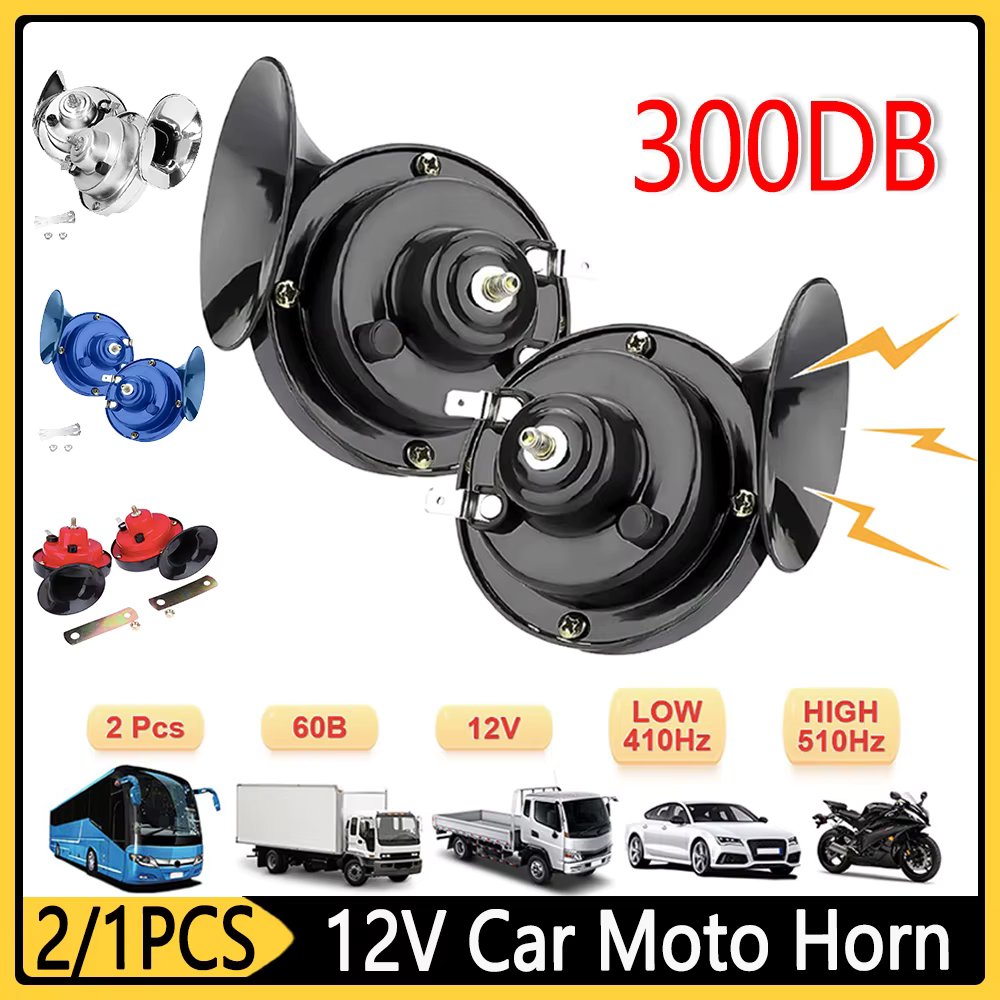 300db 12V 48W Car Snail Air Horn Waterproof Train Horn Dual-tone Loud Signal Super Loud Horn for Motorcycle Car Truck SUV Boat