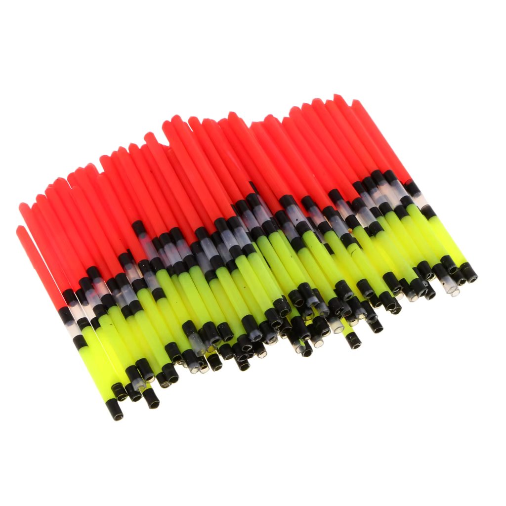 100x Plastic Fishing Floats Vertical Buoy Long Tail Fishing Float Floating Tube