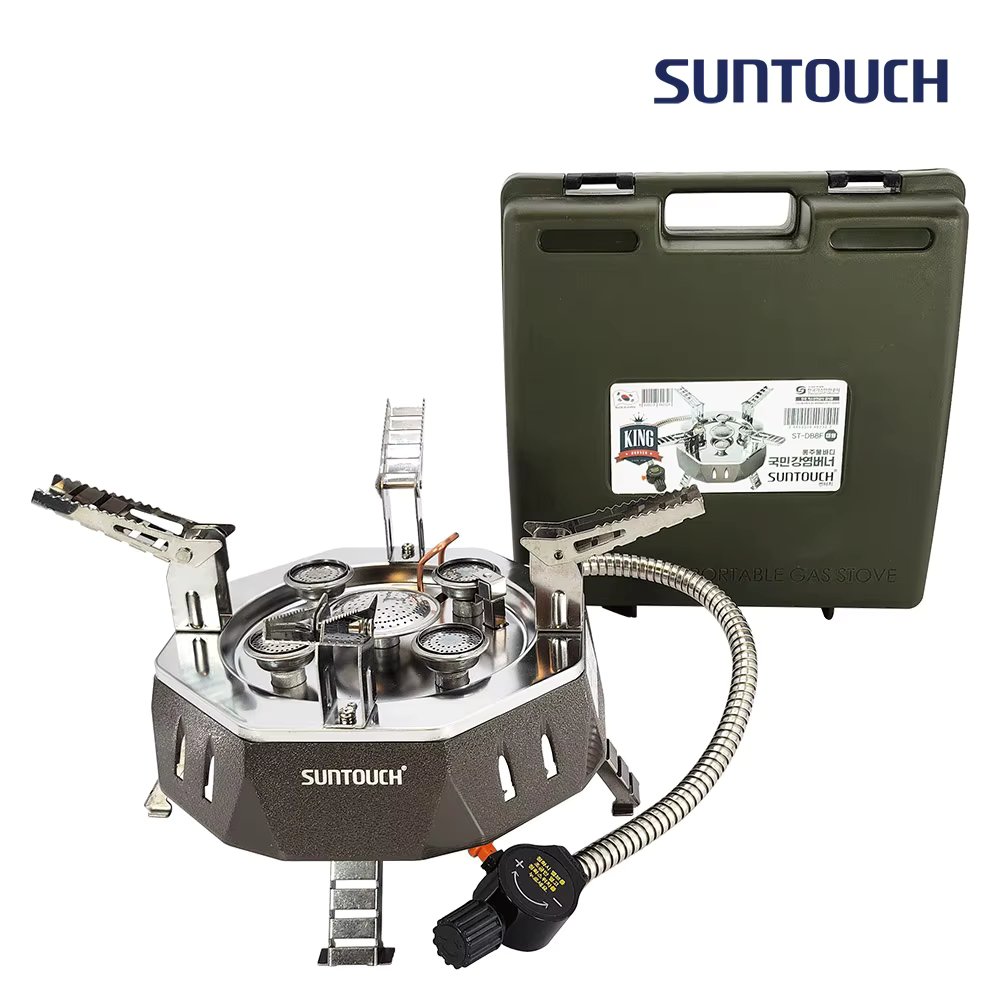 Sun touch chats casting body high-fire camping burner 5-piece National strong salt burner Gridlet burner die casting large octagonal ST-DB8F