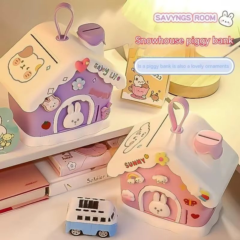 New Cute Snowy House Money Storage Can Ins High Beauty Toys Small House Creativity Can Store Large Capacity Christmas Gifts