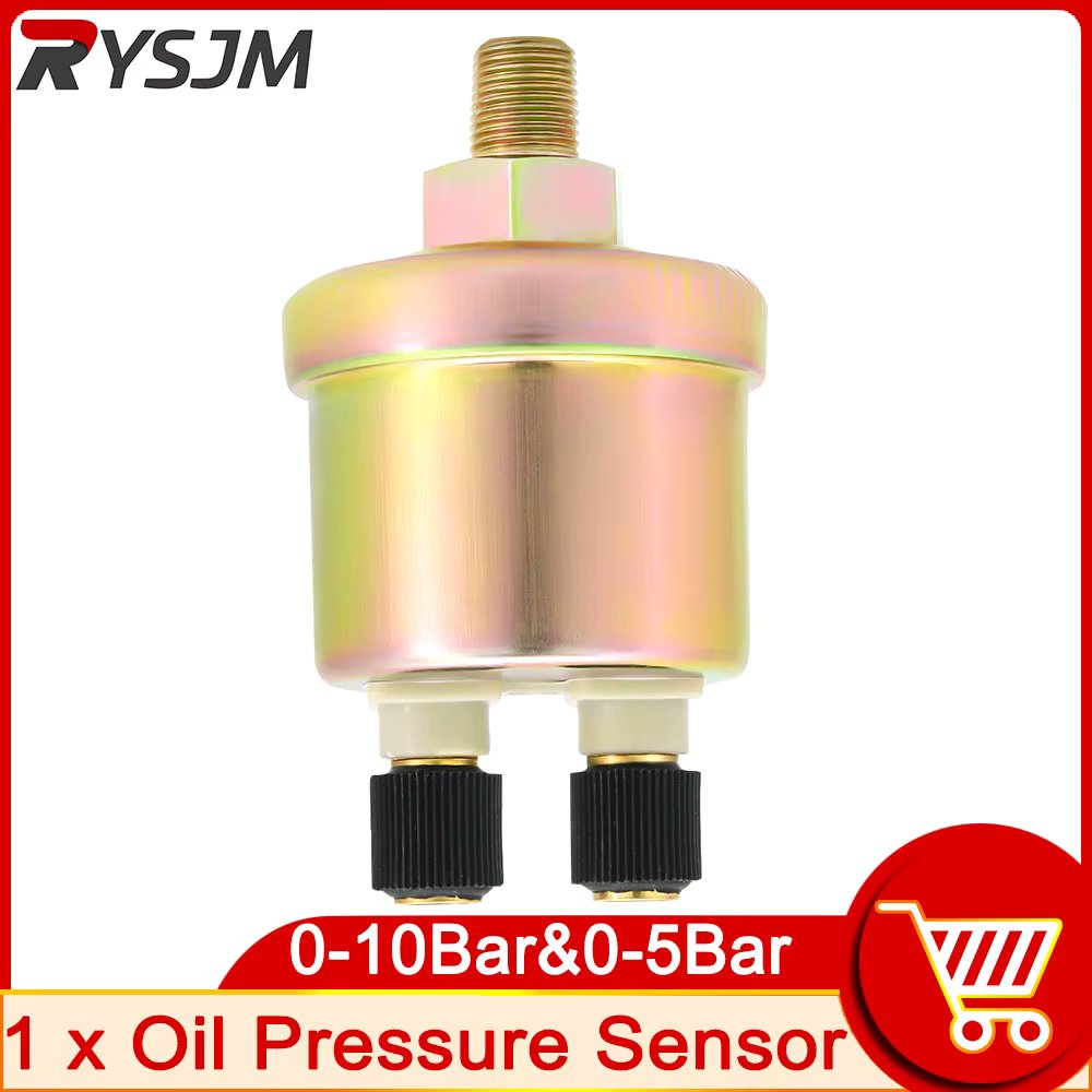 AD Universal Oil Pressure Sensor 1/8NPT 10mm 0-5BAR 0-10BAR for Oil Press Gauge Sender Switch Sending Unit Diesel Generator Part