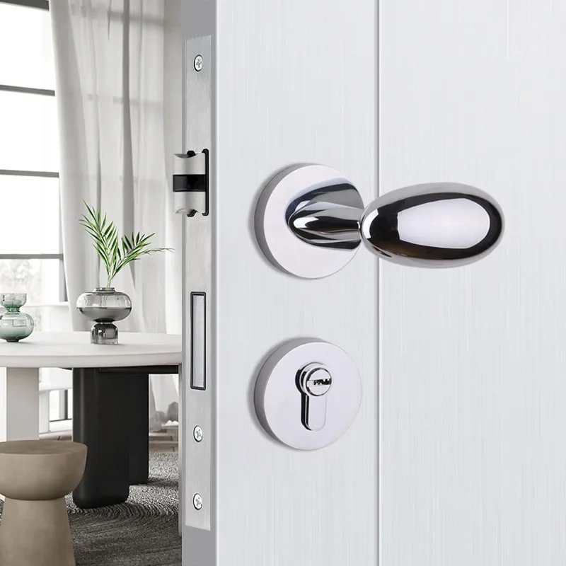 Bedroom Metal Door Lock Zinc Alloy Silent Locks Egg Shaped Safety Locks Home Split Lock Hardware Accessories Door Handle