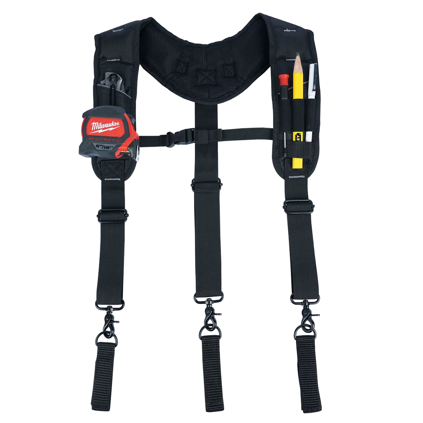 KUNN Tool Belt Suspenders,Heavy Duty 3-Points Construction Work Pouch Suspender Padded
