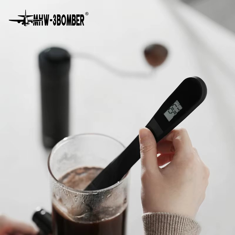 MHW-3BOMBER Wand Coffee Stirrer with Digital Thermometer Coffee Syphon Stir Stick for French Press Barista Coffee Accessories