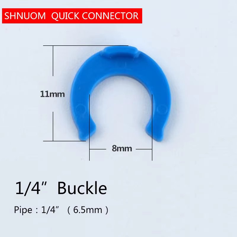 1/4" OD Tube Blue Clip C-ring Joint Buckle  RO Water Quick Connector Diameter 6.5MM PE Pipe Fitting Filter System Accessories