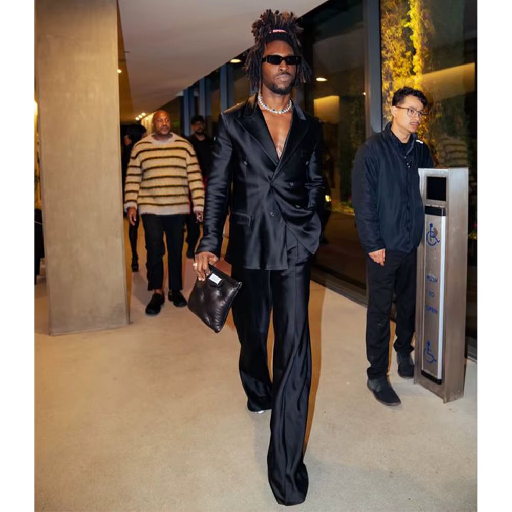 Men's Suit Satin Men Costume Luxurious Double Breasted Complete 2 Pieces Suit Peaked Lapel Jackets Dancing Party Fashion