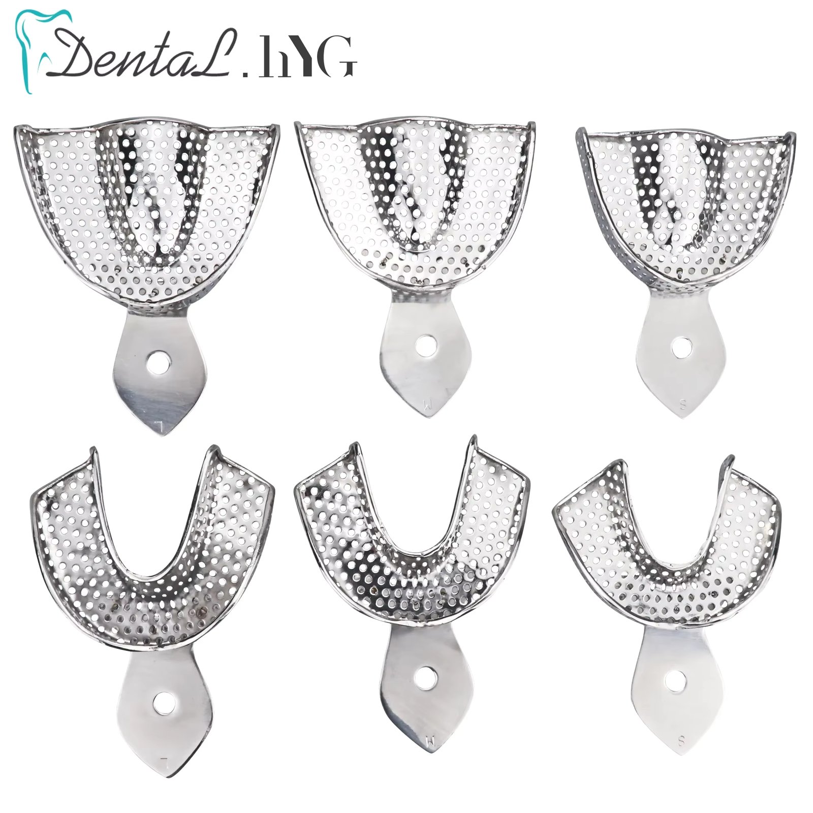 Dental Impression Tray Stainless Steel Teeth Tray Autoclavable Denture Instrument Trays Dentist Tools Teeth Holder Tray