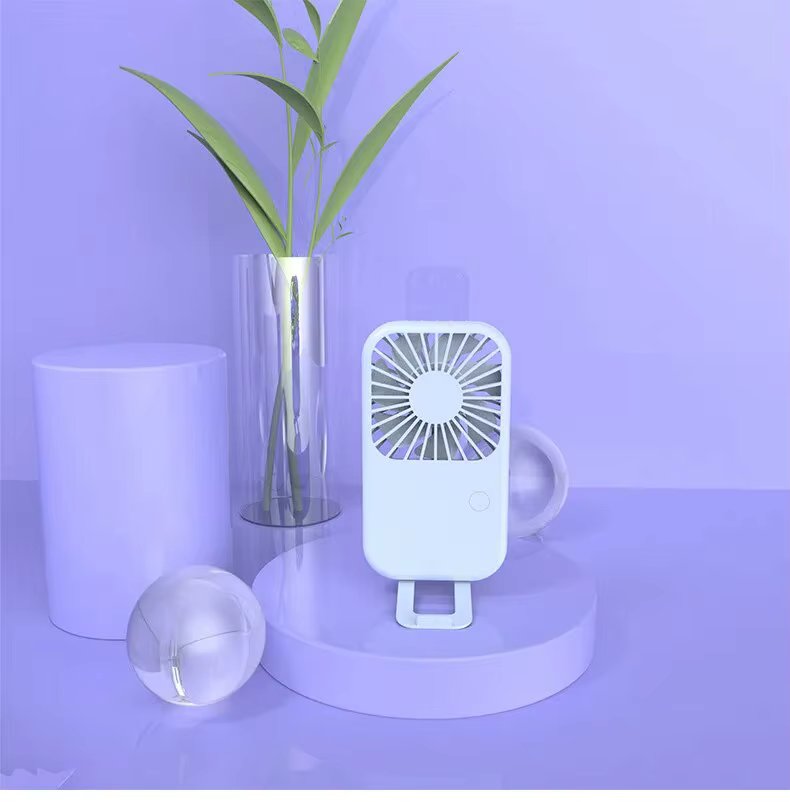 Compact Mini Fan Rechargeable Stand Small Pocket Fan with Three Wind Speeds Powerful Range Long-lasting Fan