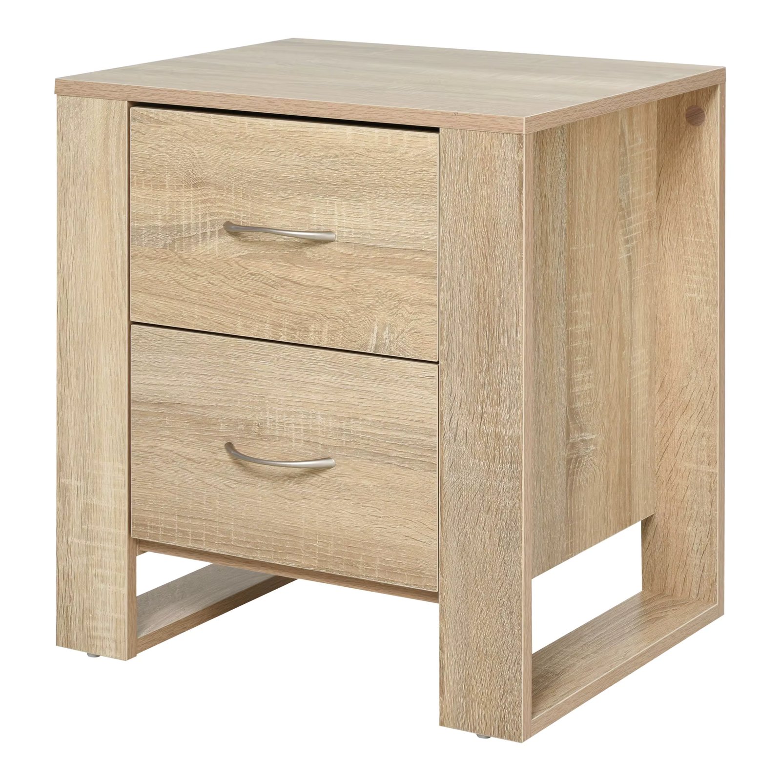 HOMCOM Bedside Table Sofa Table Ideal Bedroom with 2 Drawers Stable Frame Elegant Style 48x39x54cm