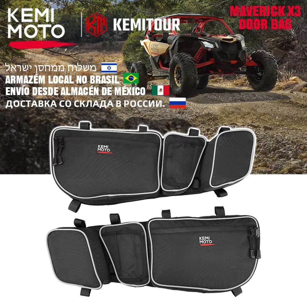 Side Storage Door Bag with Knee Pad For Can-am Maverick X3 Max R RR 4x4 XMR XDS XRC XRS DS RS Turbo DPS 900 HO 2017+ 2/4 Doors