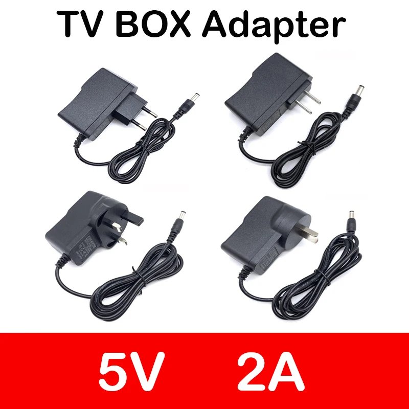 1PCS Power Adapter New DC 5V2A Converter Adapter AC 100V-240V 5V 2A 2000mA Power Supply EU US UK Plug For Android TV Box X96 H96