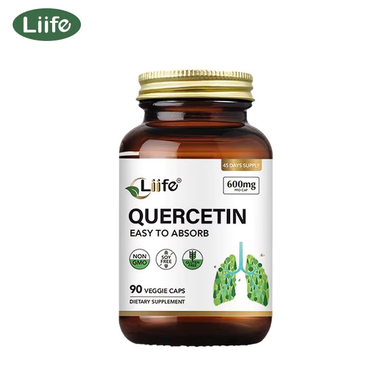 Liife Quercetin 600mg+Tyrosine Bromelain-90 Caps for Respiratory Health,Antioxidation,Cellular Support,Made in USA