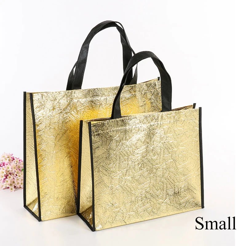 Women Foldable Laser Shopping Bag Reusable Eco Tote Waterproof Fabric Non-woven Bag Large Capacity Travel Storage Bags Durable