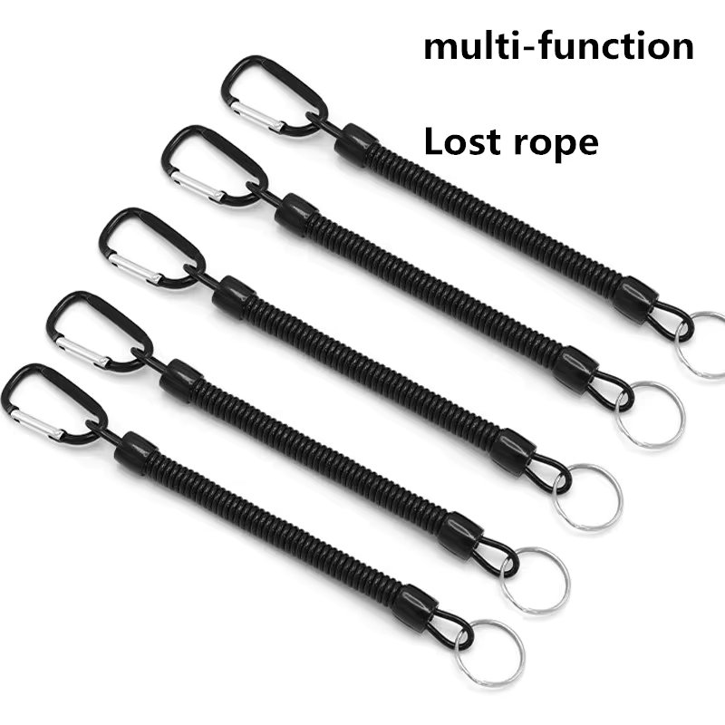 Fishing Lost Rope 5 Tactical Telescopic Spring Elastic Rope Buckle Camping Anti Loss Mobile Phone Keychain Fishing Rope