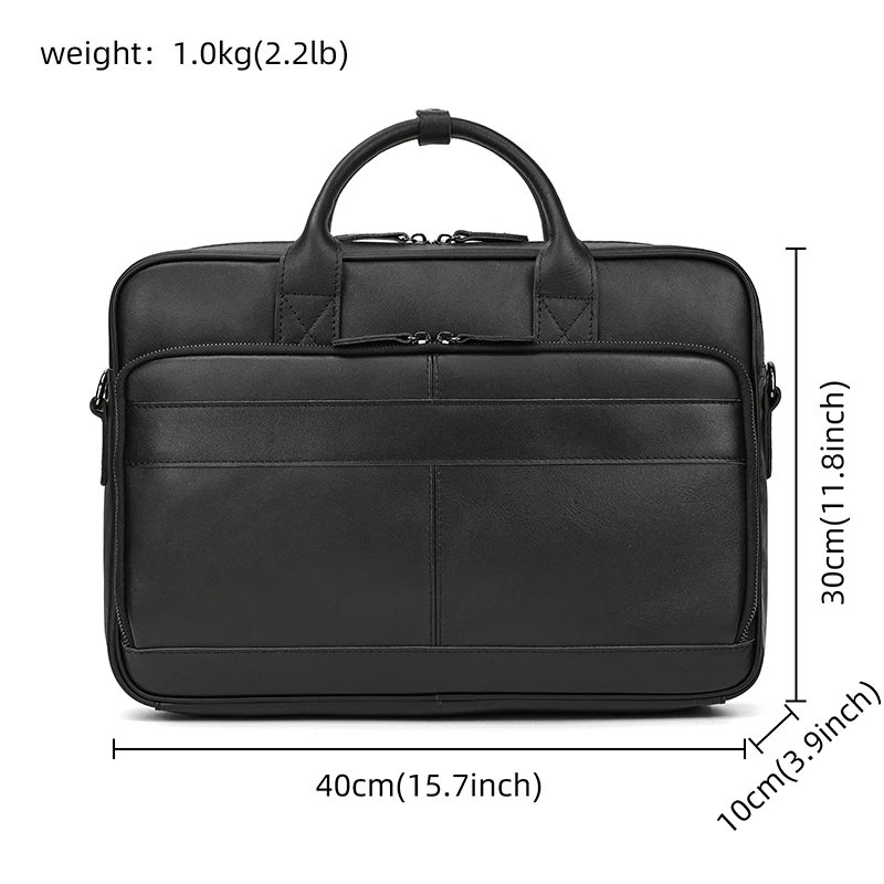 Retro Laptop Briefcase Bag Genuine Leather Handbags Casual 15.6" Business Bag Daily Working Tote Bags Men Male bag for documents