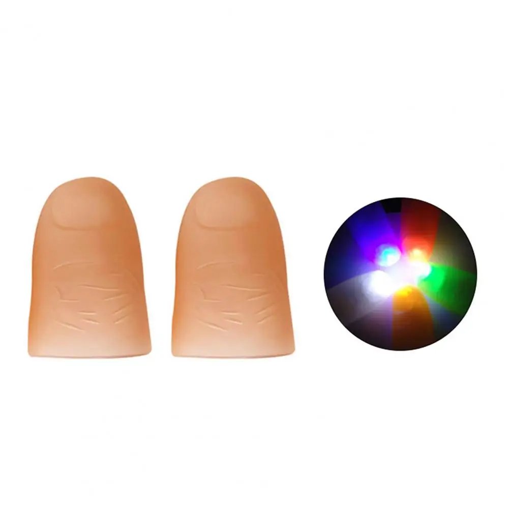 2 Pcs/set Magic Thumbs Light Toys for Adult Magic Trick Props Blue Light Led Flashing Fingers Halloween Party Toys for Children