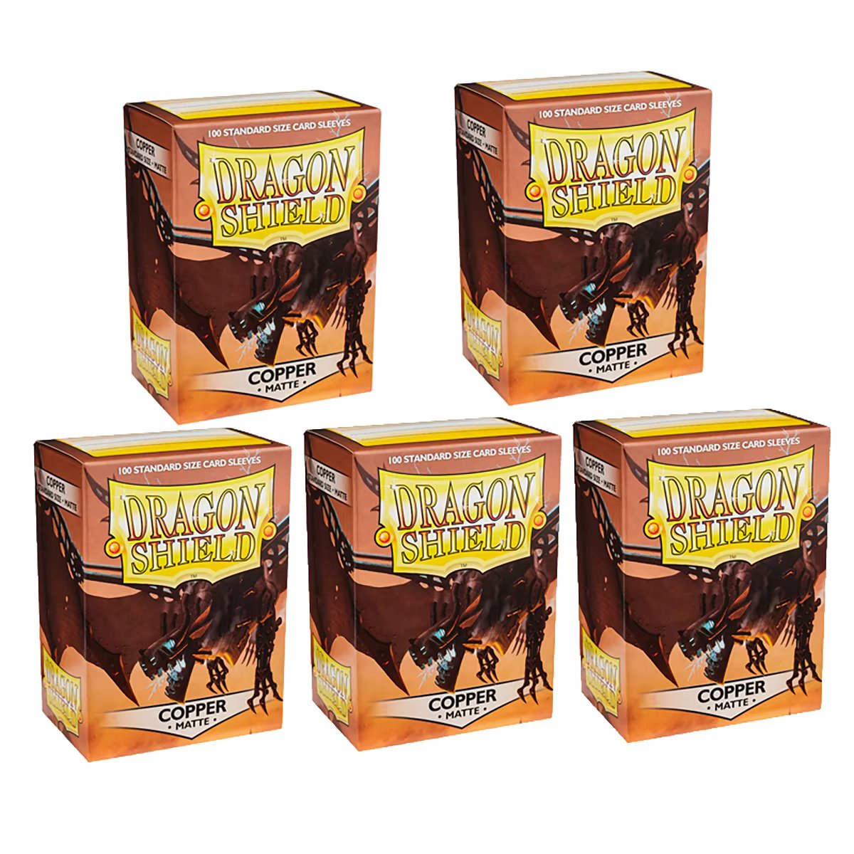 5Pack Of Dragon Shield Matte Copper Premium TCG Board Game Standard Size Sleeve Trading Card Protector For MTG/PKM Cover 66x91mm