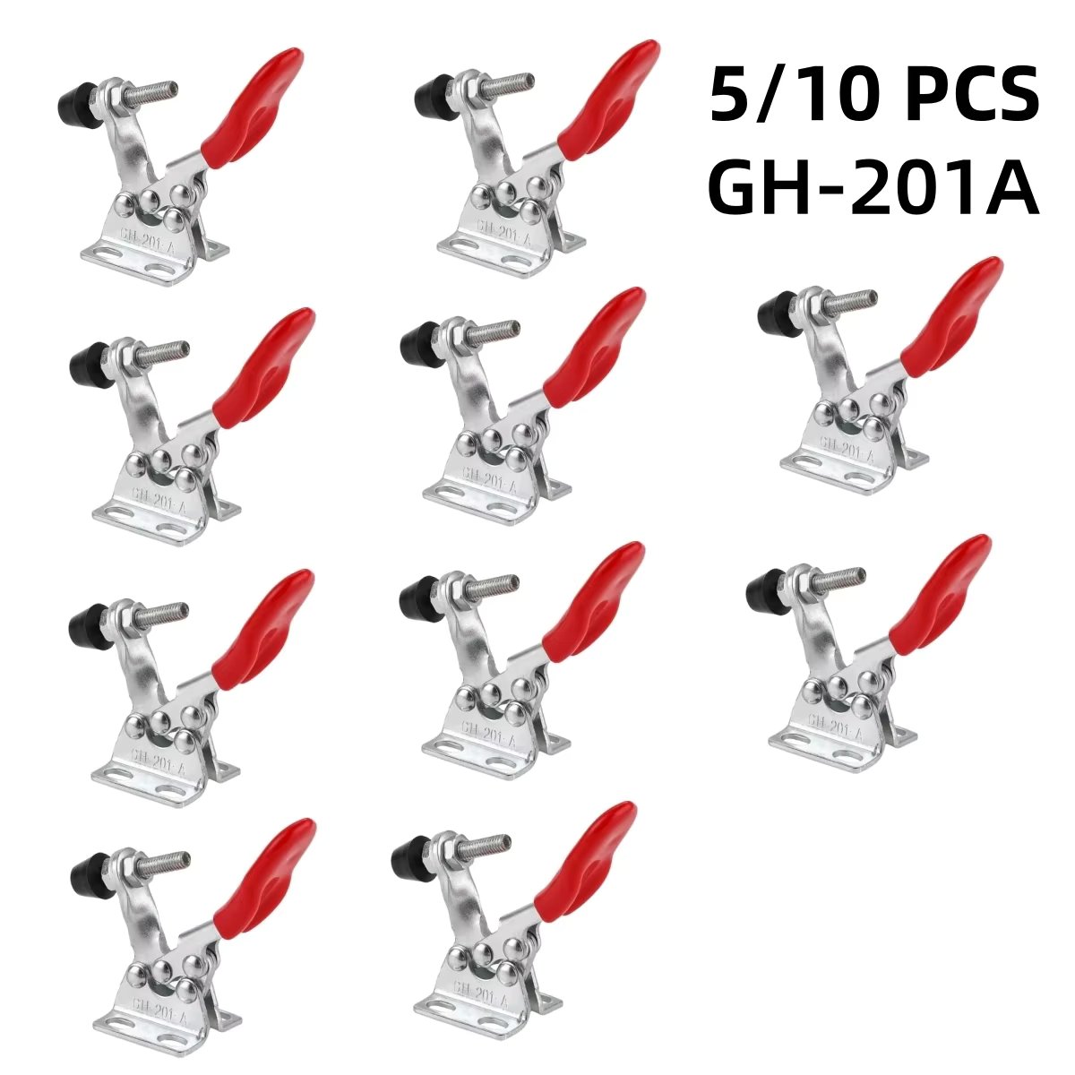 5/10Pcs GH-201A 27kg Toggle Clamp Quick Release Horizontal Type Clamps U-shaped Bar Hand Tool for Woodworking Hot Sale 201