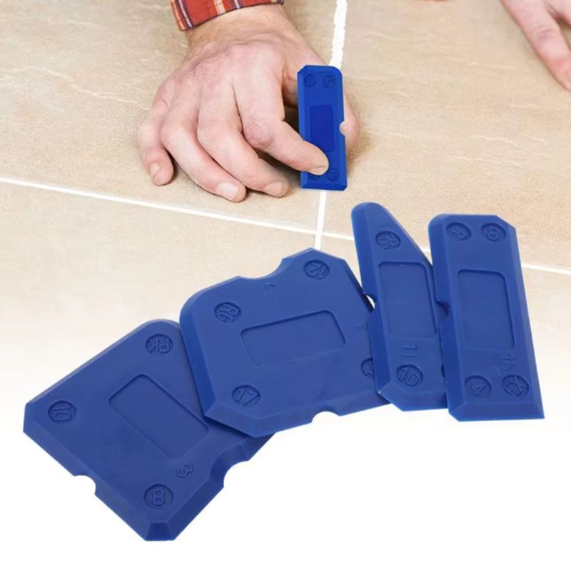 4 Pcs Caulking Tool Kit Silicone Joint Sealant Spreader Spatula Scraper Edge Repair Tools Floor Tile edges Cleaner Hand