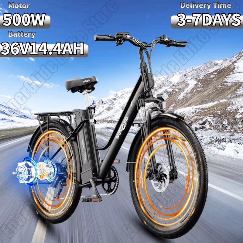 OT18 Electric Bike 500W Powerful Motor 36V14.4AH Lithium Battery Aldult City E-bike 26-in Tire Aluminum alloy Electric Bicycle