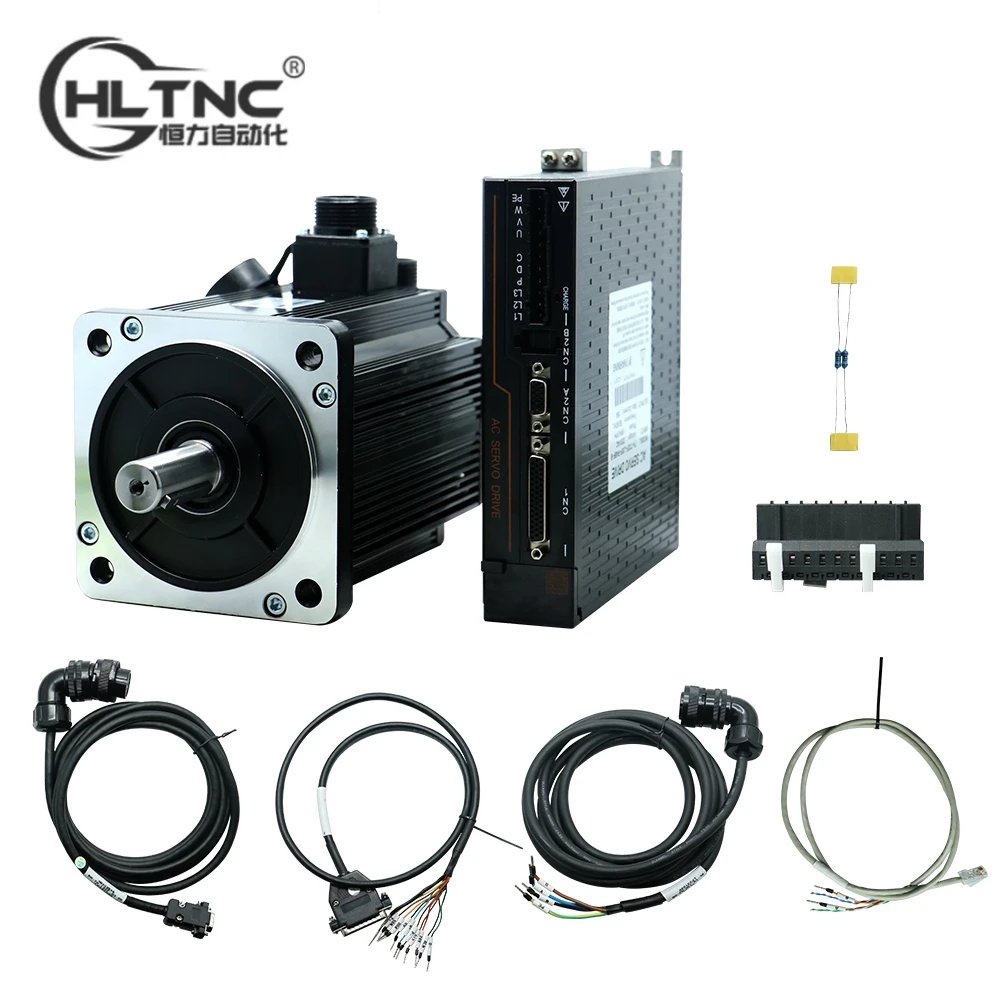 HLTNC 130ST-M15025 With T3DF RS485 Driver 3.8KW 220V/380V AC Servo Motor Kit With Brake 2500 RPM 15Nm Torque CNC Machine